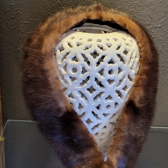 Vintage 50s Brown Mink Fur Collar 32" Length - Picture 7 of 10